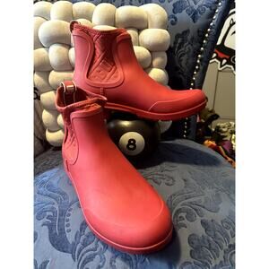 UGG Red Chelsea Rubber Rain Boots size 8/EU 39